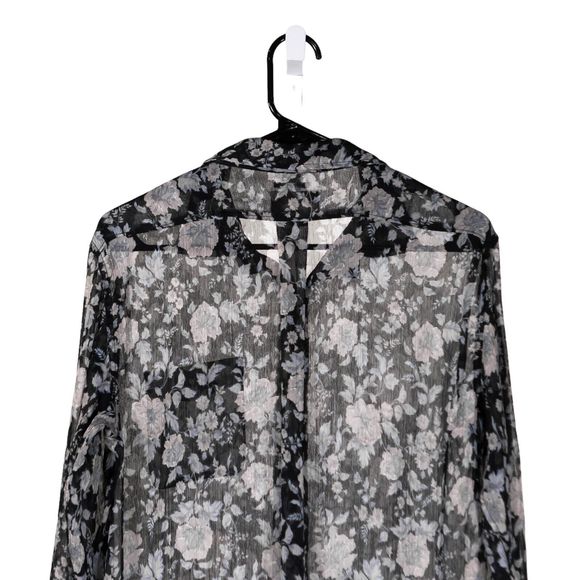 Denim Supply Ralph Lauren Shirt Button Up Floral Sheer Preppy Spring Tunic Top L - Picture 7 of 9